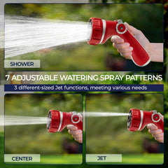 HugeDawn Hose Nozzle attached to garden hose for use