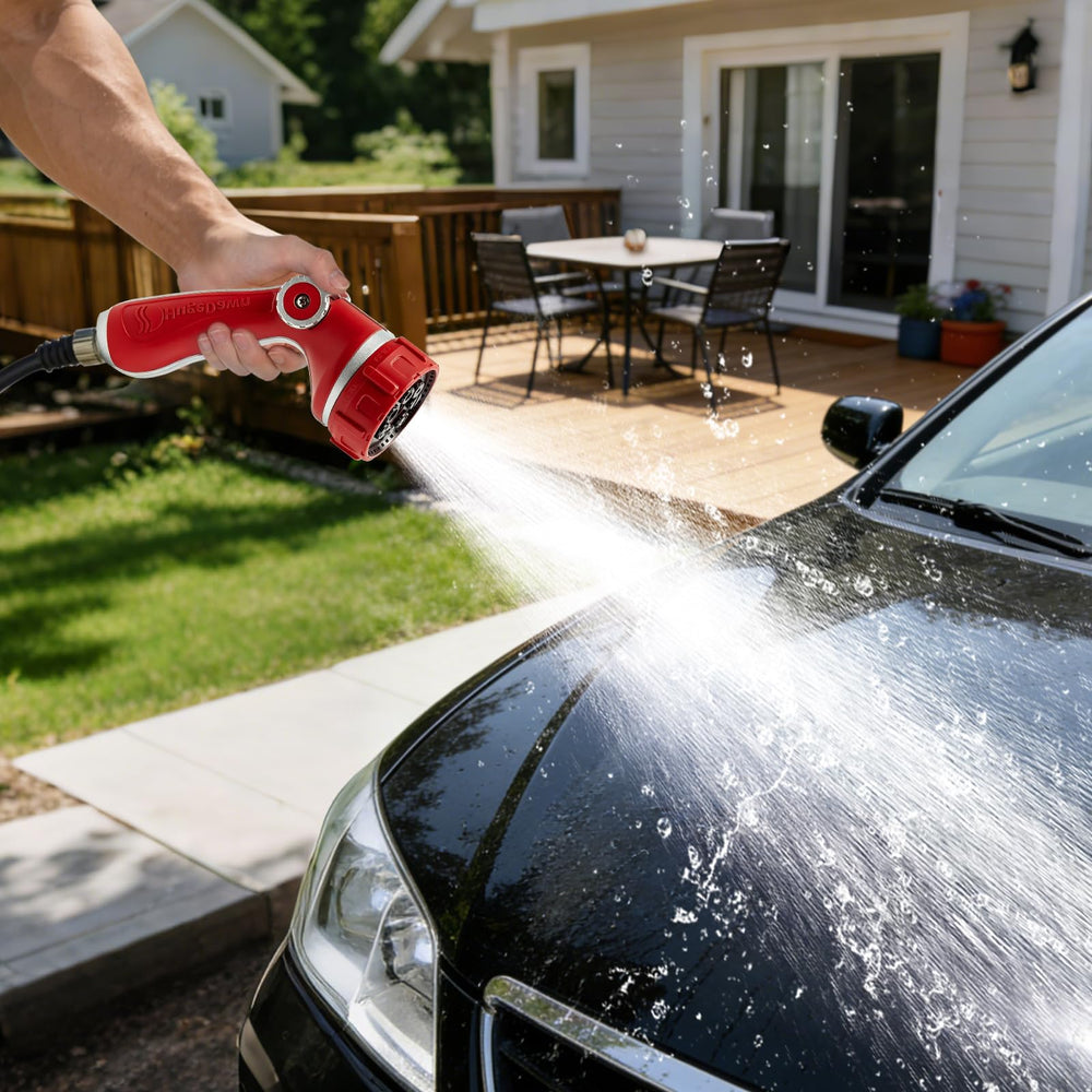 HugeDawn Hose Nozzle showing adjustable spray pattern settings