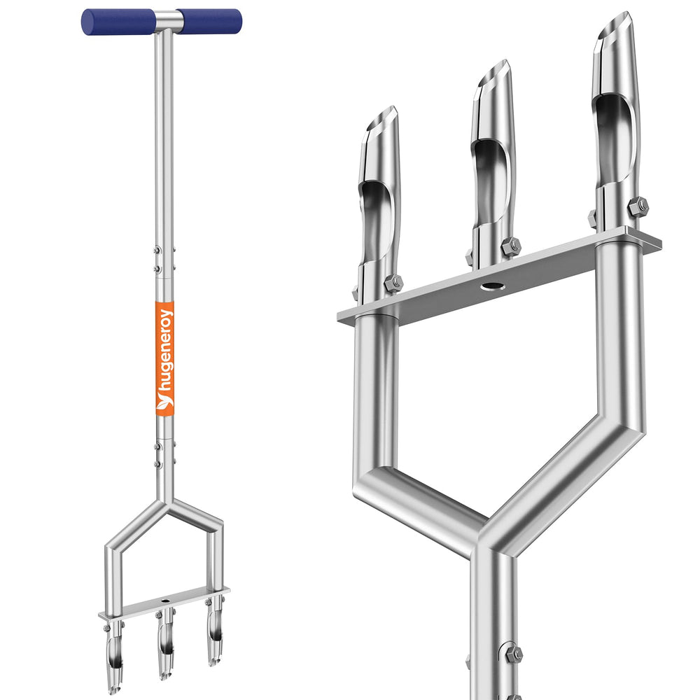 hugeneroy Heavy Duty Steel Hollow Tine Aerator front view
