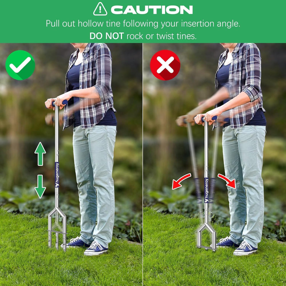 hugeneroy Heavy Duty Steel Hollow Tine Core Aerator packaging