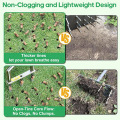 hugeneroy Heavy Duty Steel Hollow Tine Core Aerator side view, assembled