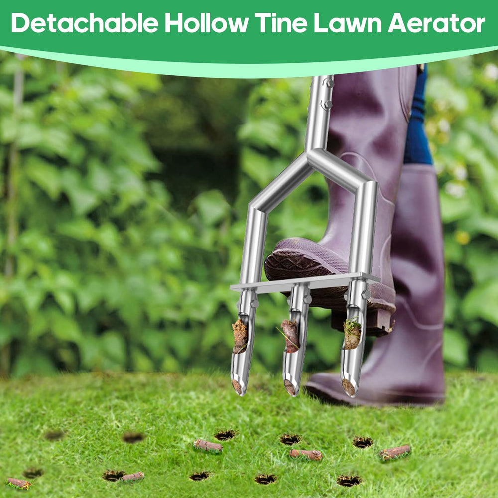 hugeneroy manual lawn aerator side view