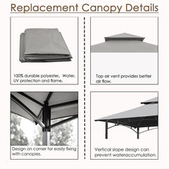 Hugline Grill Canopy Roof gray material close-up