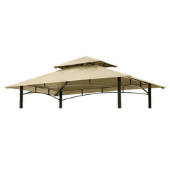 Hugline Grill Gazebo Replacement Canopy Roof front view in beige