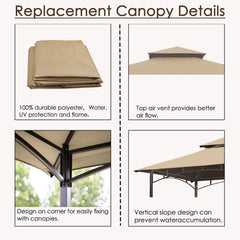 Hugline Grill Gazebo Replacement Canopy Roof laid flat to show size