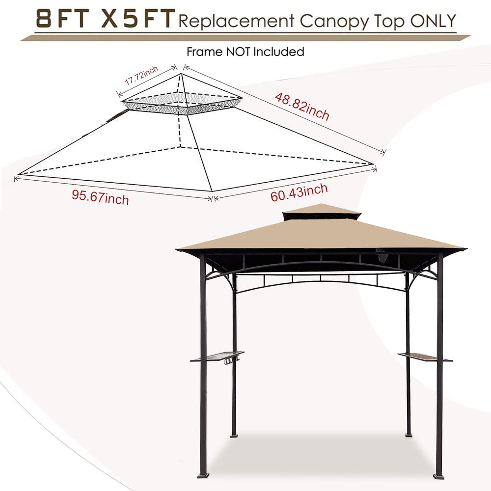 Hugline Grill Gazebo Replacement Canopy Roof showing corner pockets for fitting