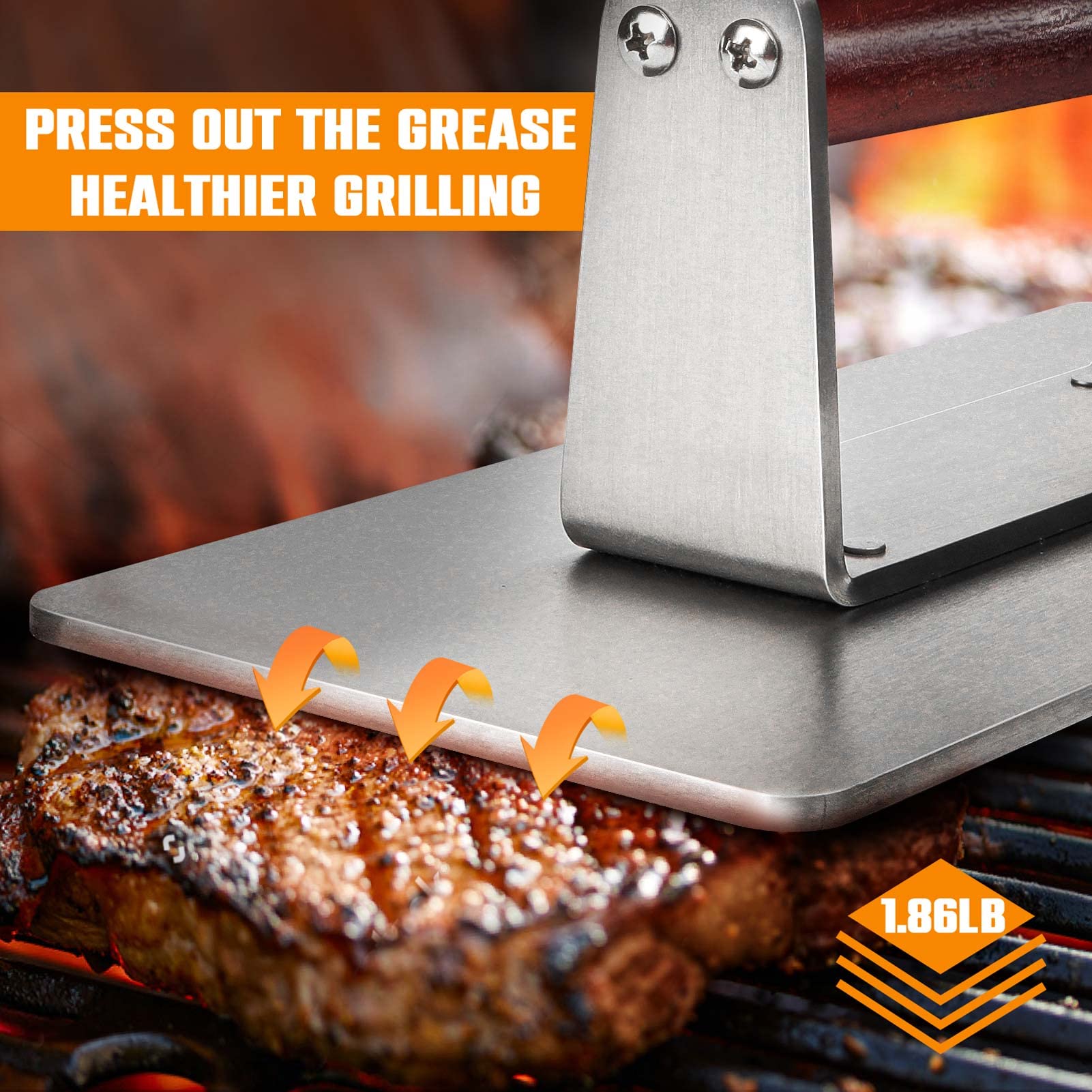HULISEN Grill Press in a kitchen setting