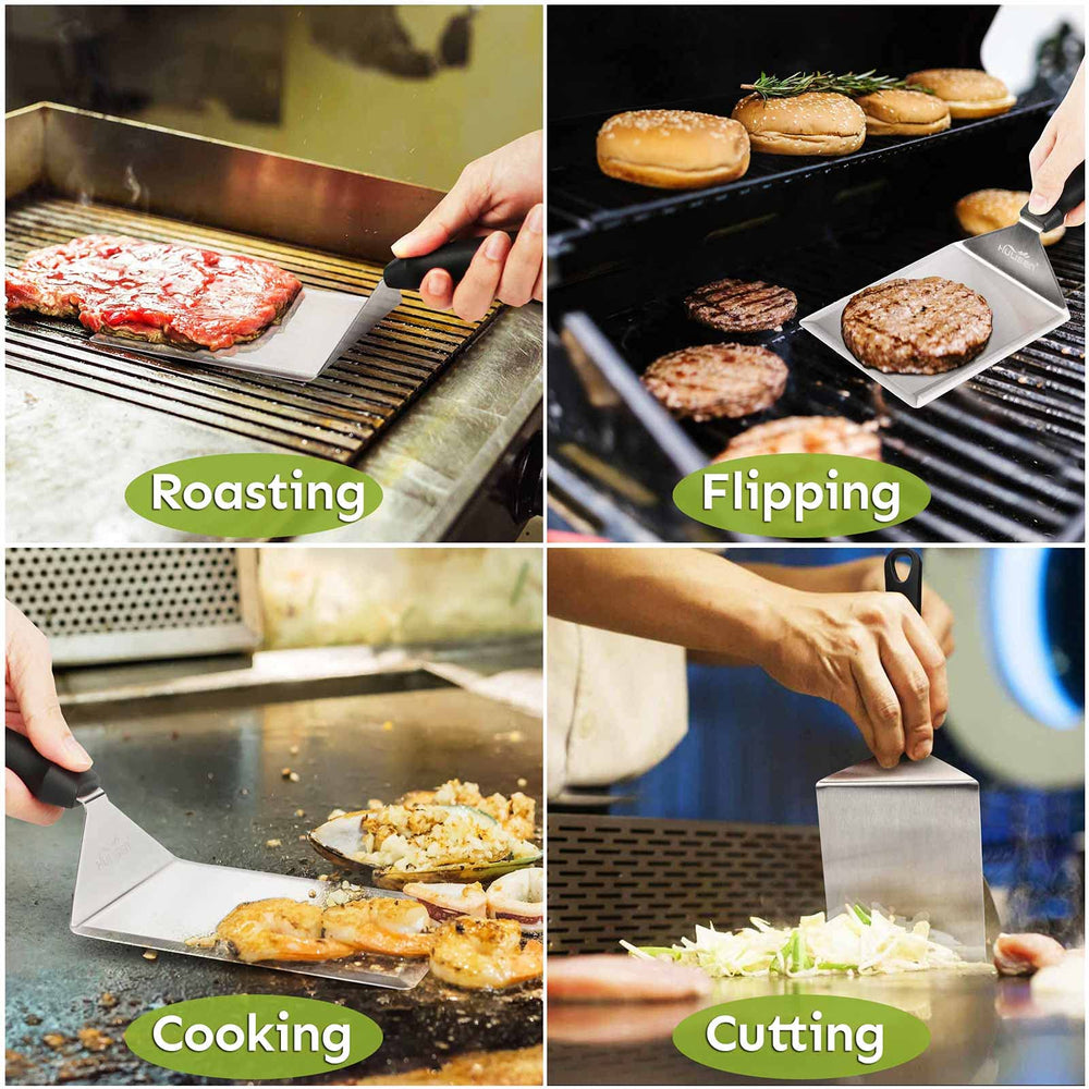 HULISEN metal spatula with extra-wide support surface