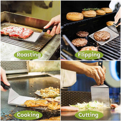 HULISEN metal spatula with extra-wide support surface