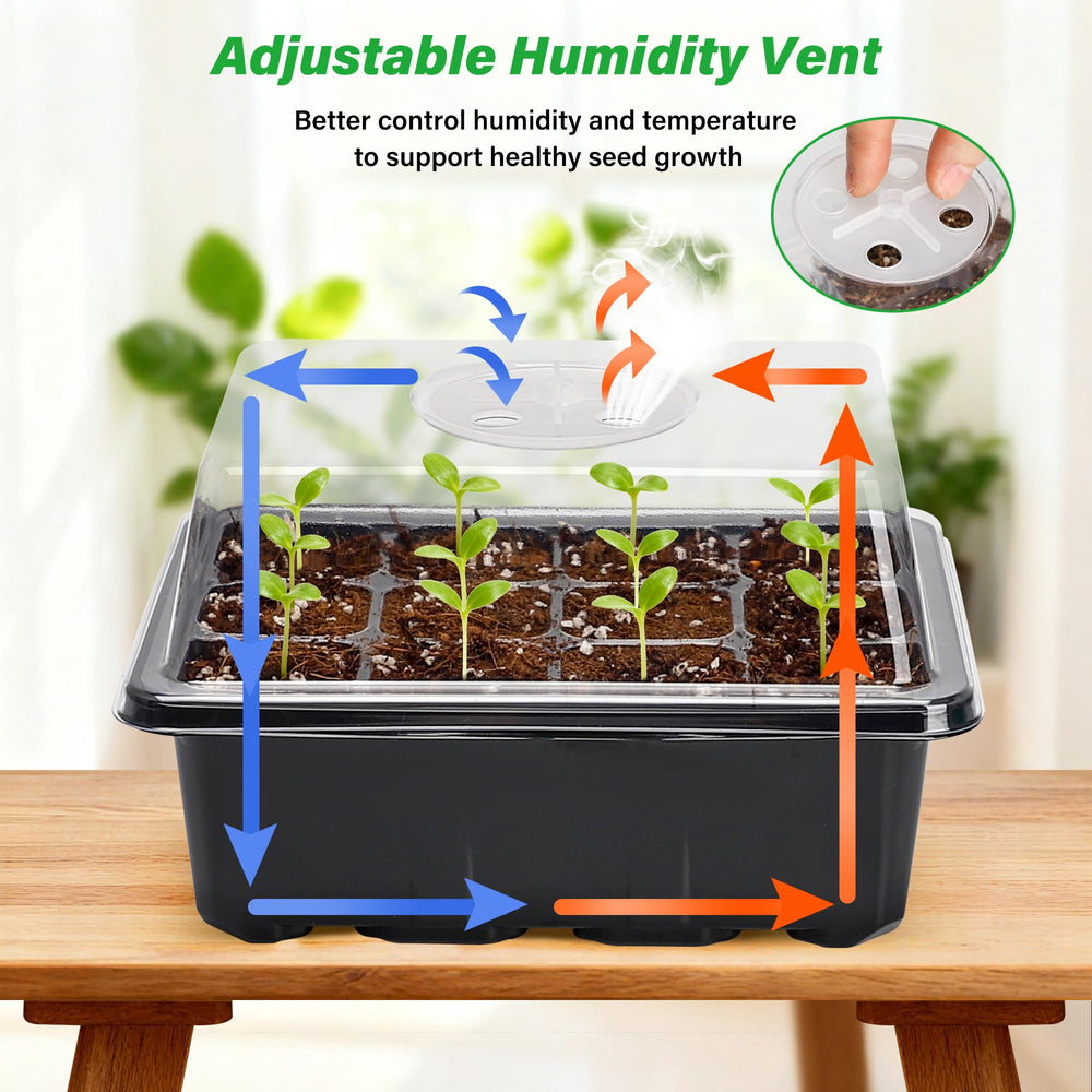 Humidity dome on Bonviee seed starter tray