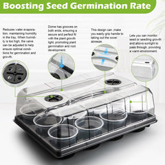 Humidity dome on top of seed starting tray