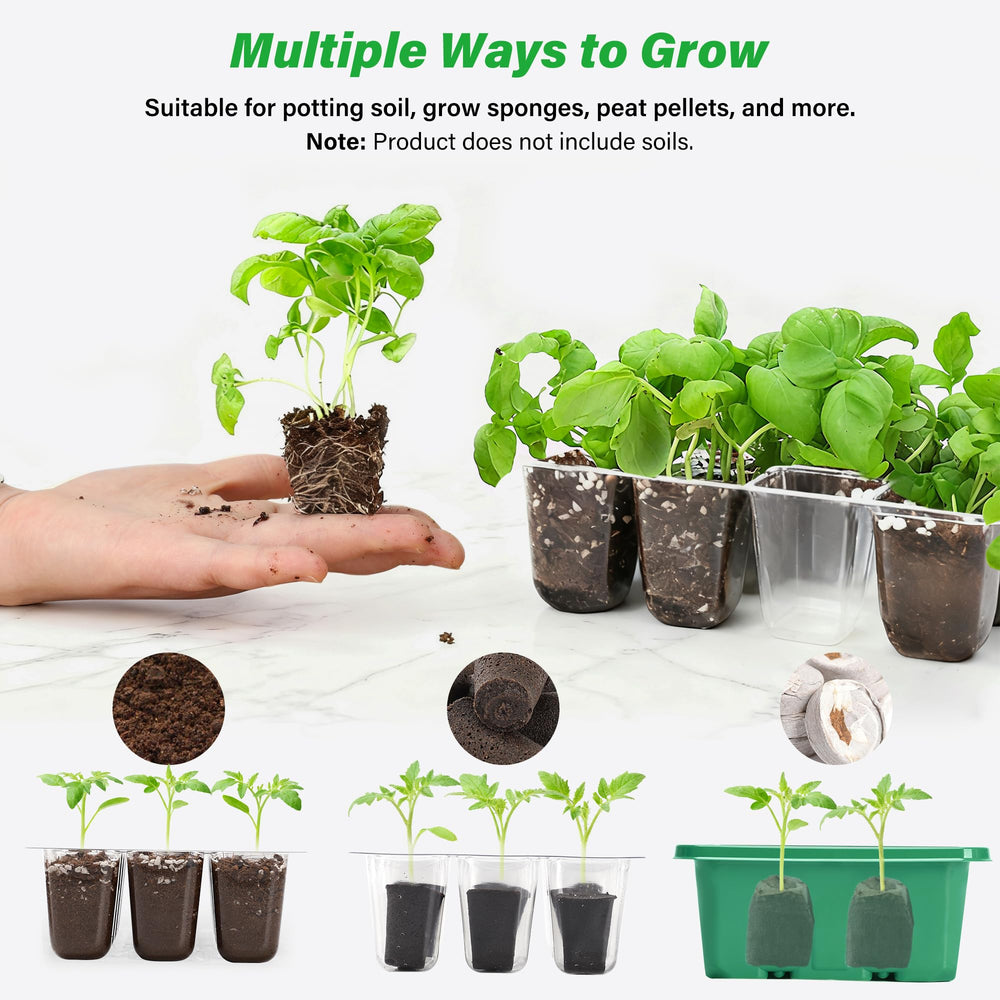 Humidity dome placed on Bonviee seed starter tray