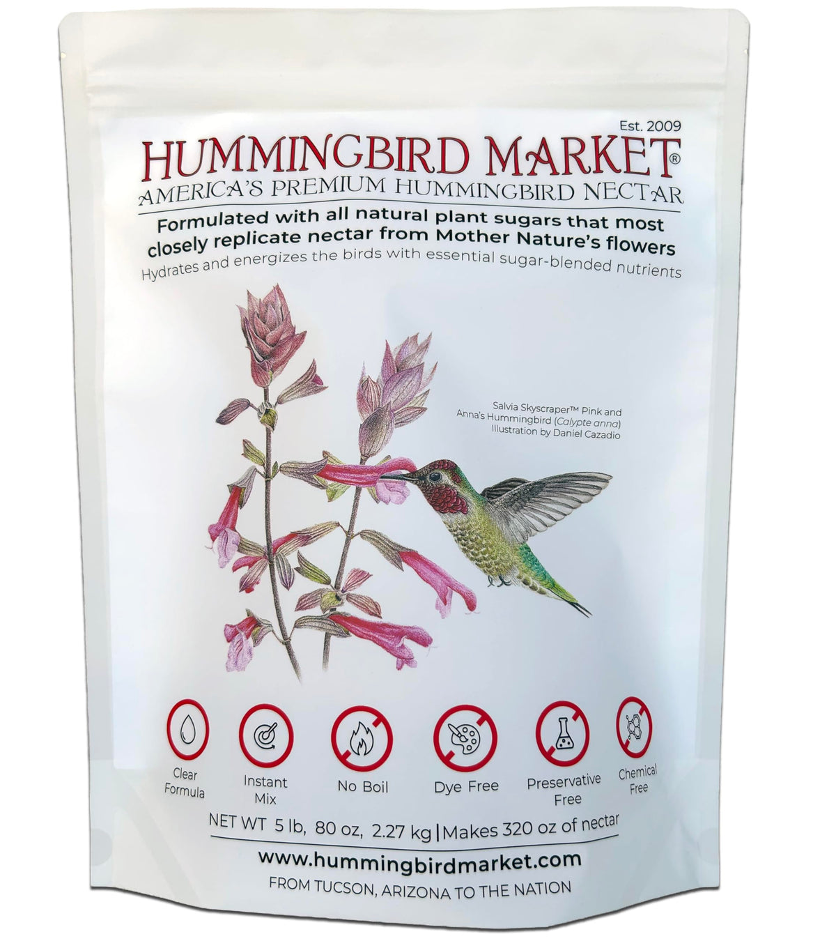 Hummingbird Market Hummingbird Nectar Powder 5 lbs package front view