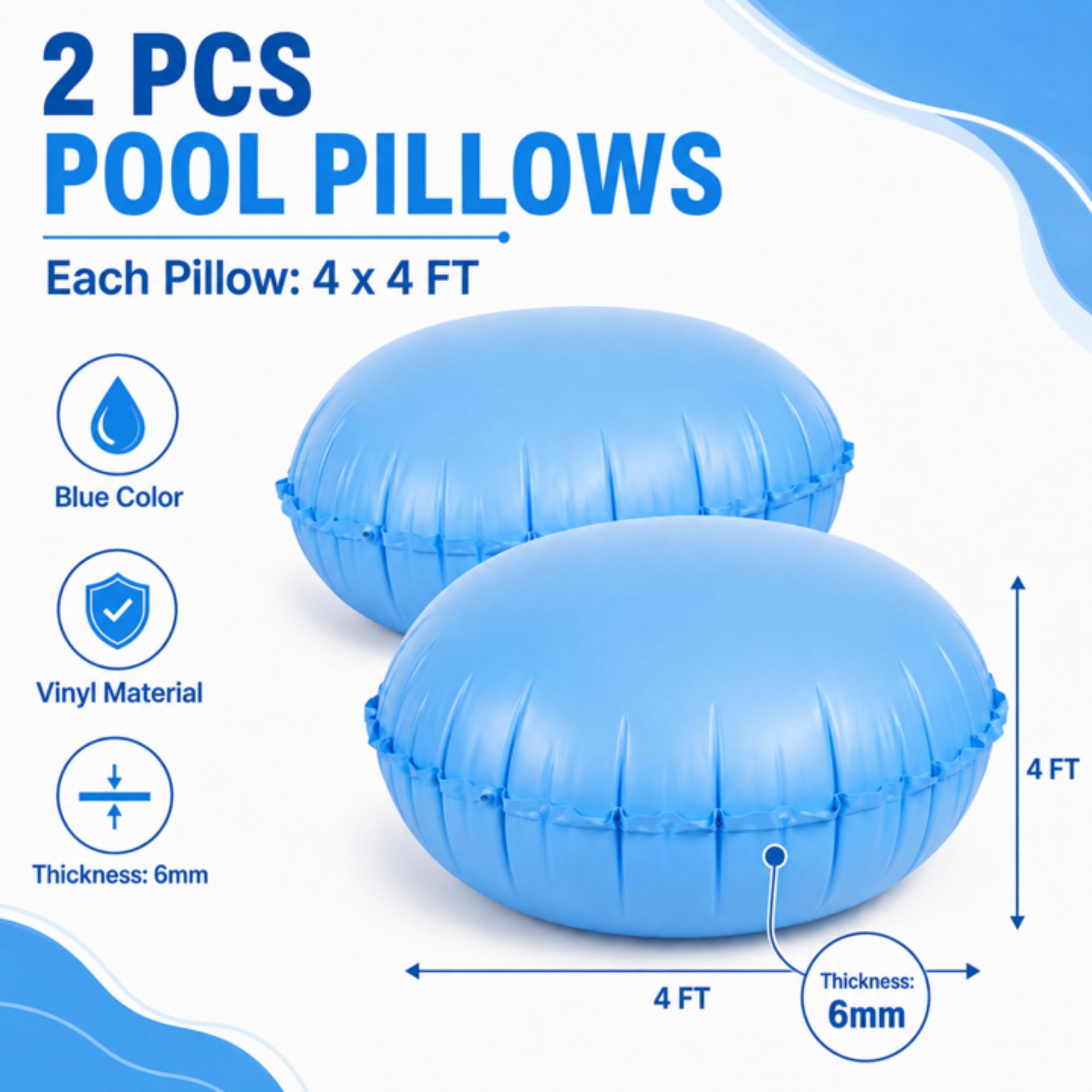 Hungdao Pool Air Pillows inflated in a swimming pool