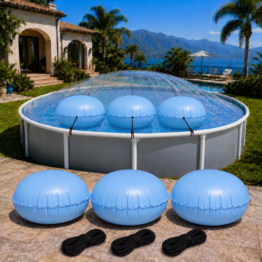 Hungdao Pool Cover Pillow 4x4 ft blue front view