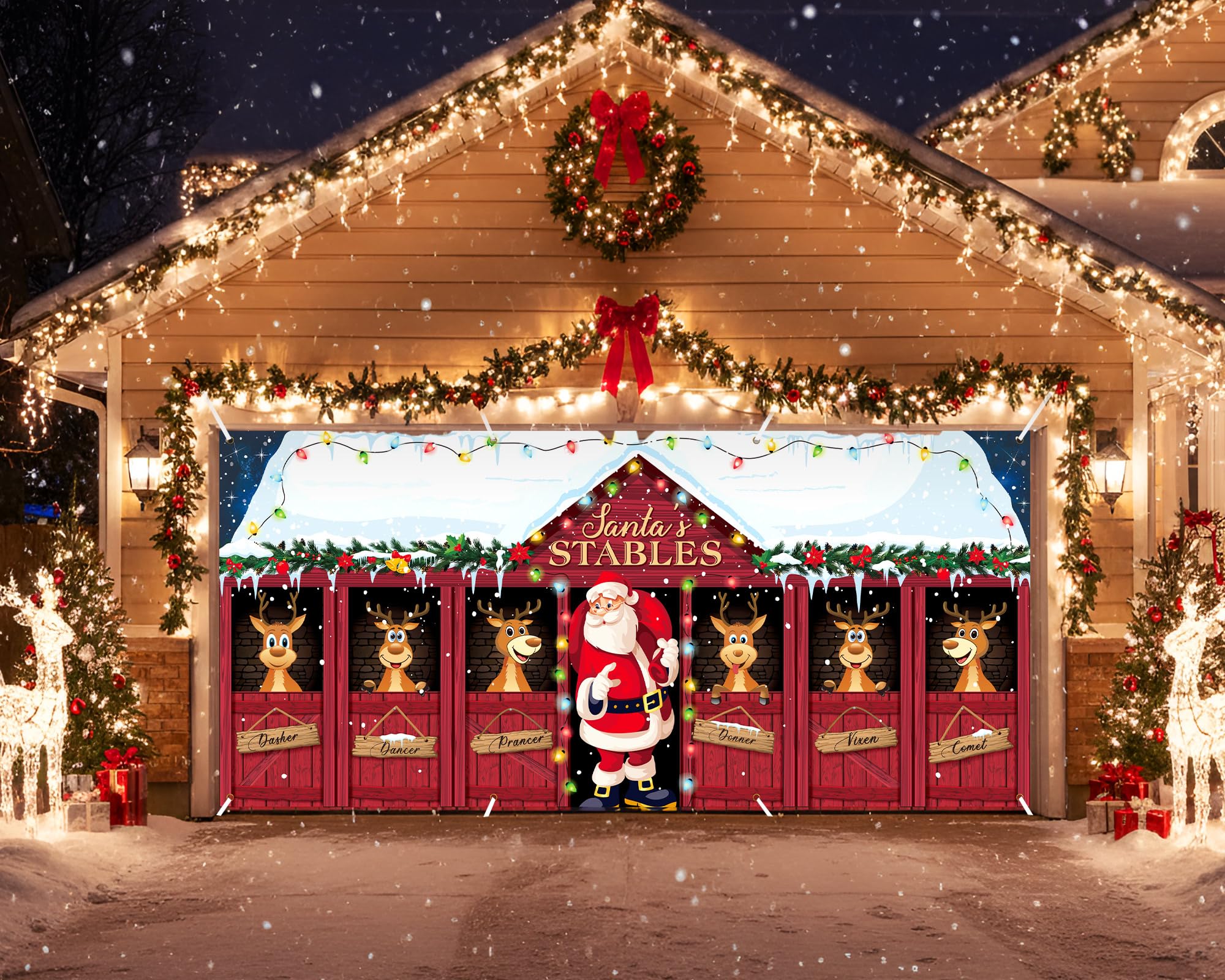 HunnmingRe Christmas garage door cover package contents