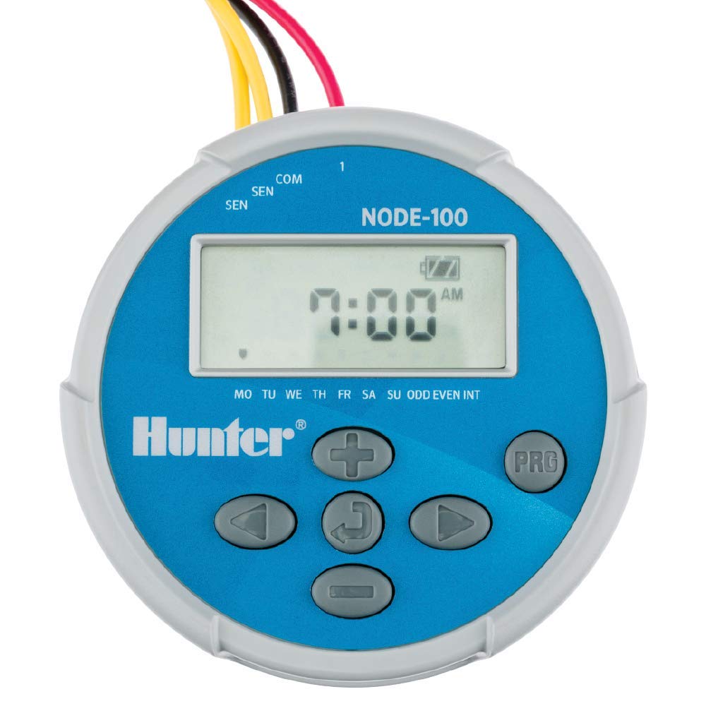 Hunter NODE-100-LS battery-operated irrigation controller front view