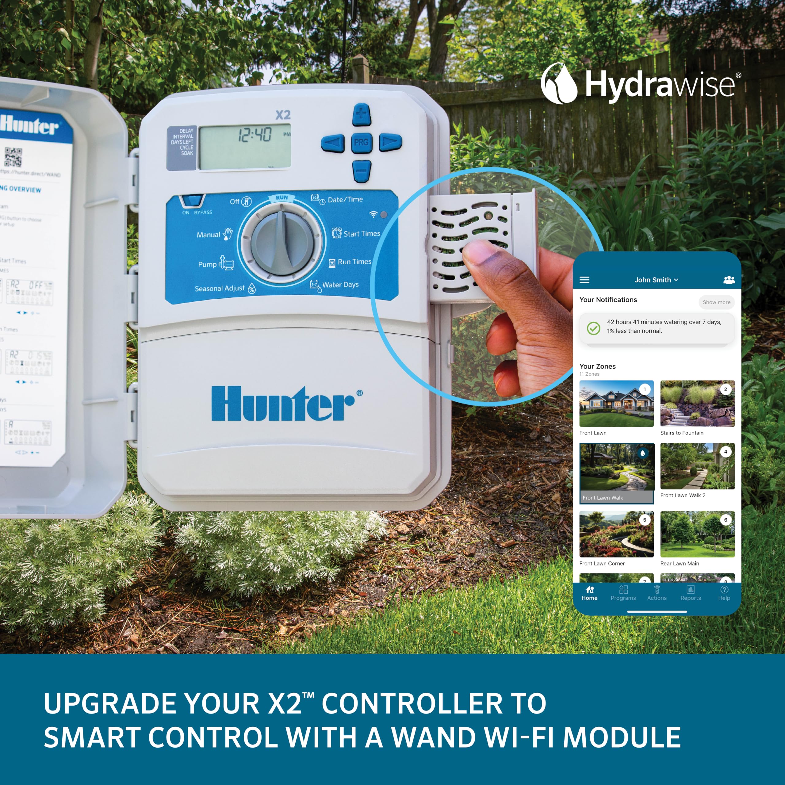 Hunter X2 Sprinkler Controller package contents displayed