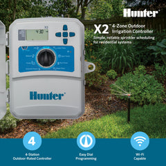 Hunter X2 Sprinkler Controller showing side connection ports