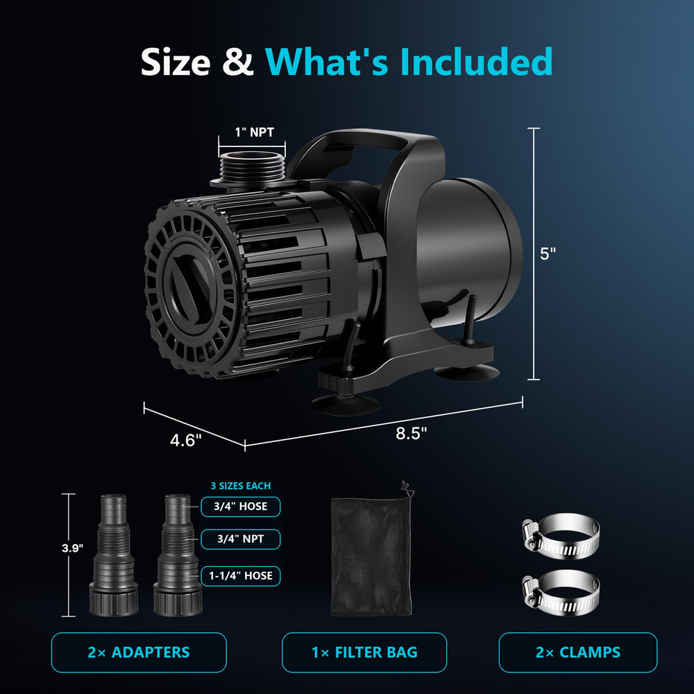 Hurmovae 100W Pond Pump with filter bag included