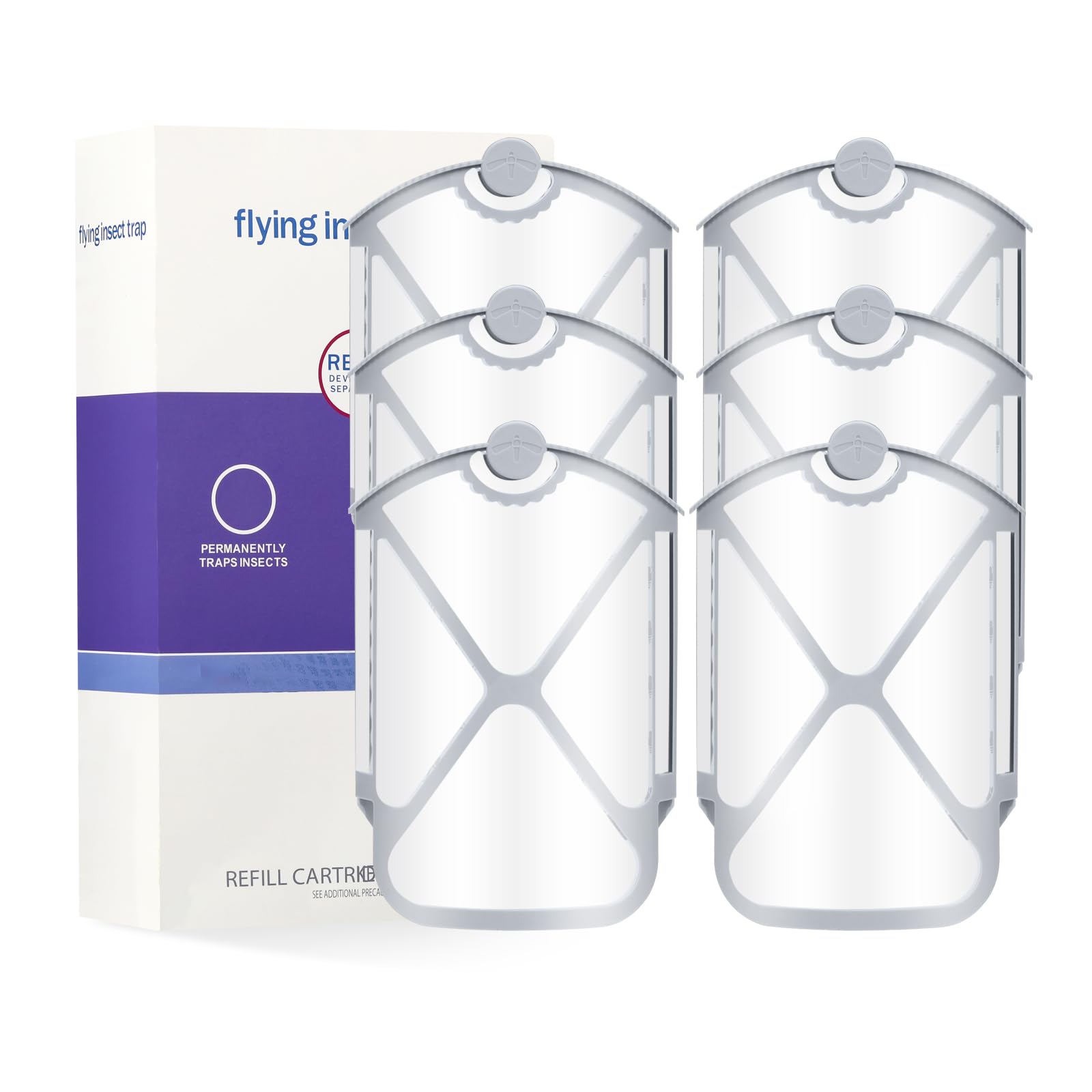 Husaco Flying Insect Trap Refill Kit packaging with six cartridges