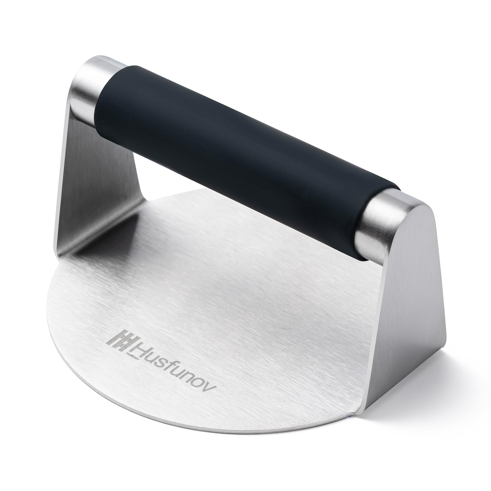 Husfunov 5.5 Inch Stainless Steel Burger Press with heat-resistant handle