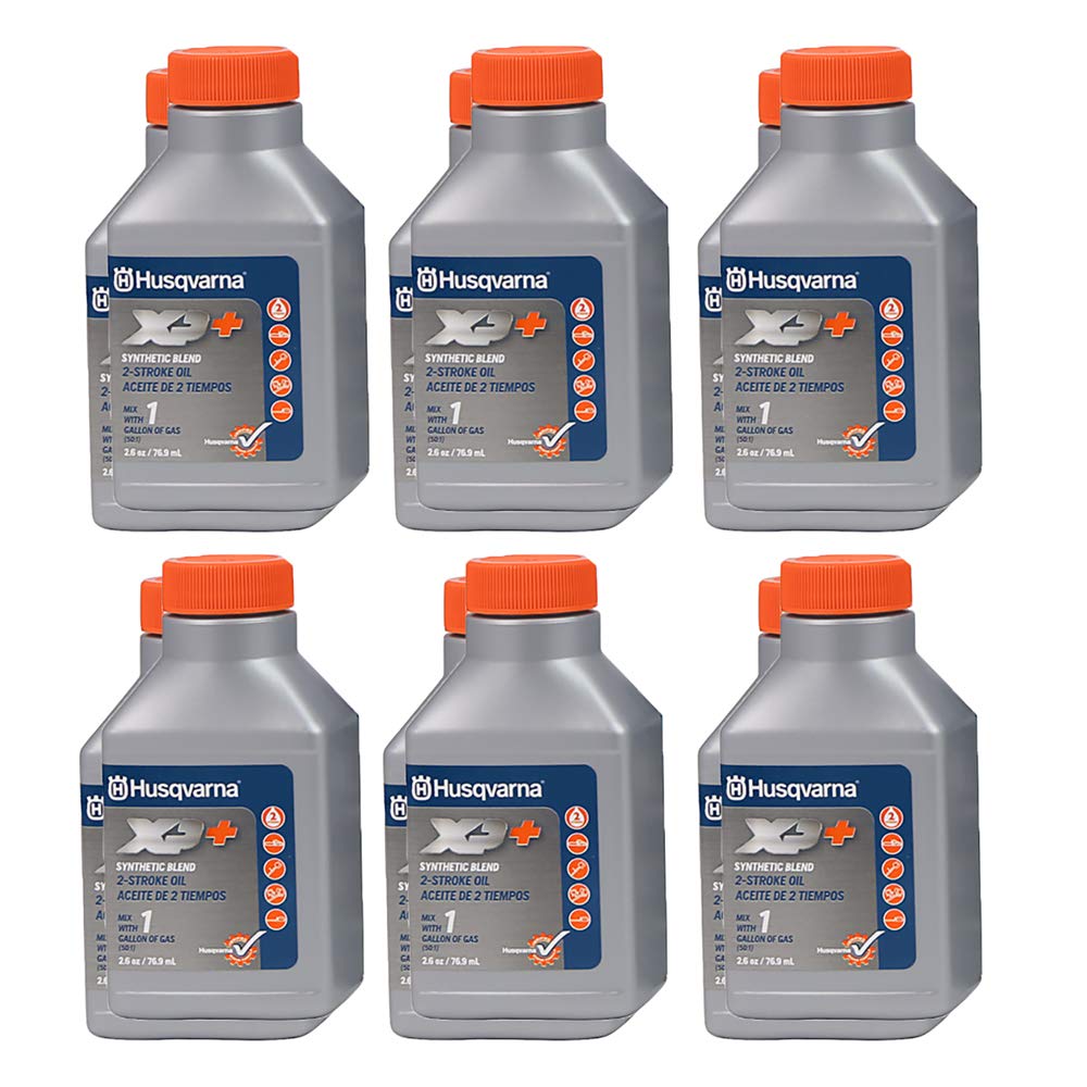 Husqvarna 2-Stroke Engine Oil 2.6 oz bottles in a pack, grey colour