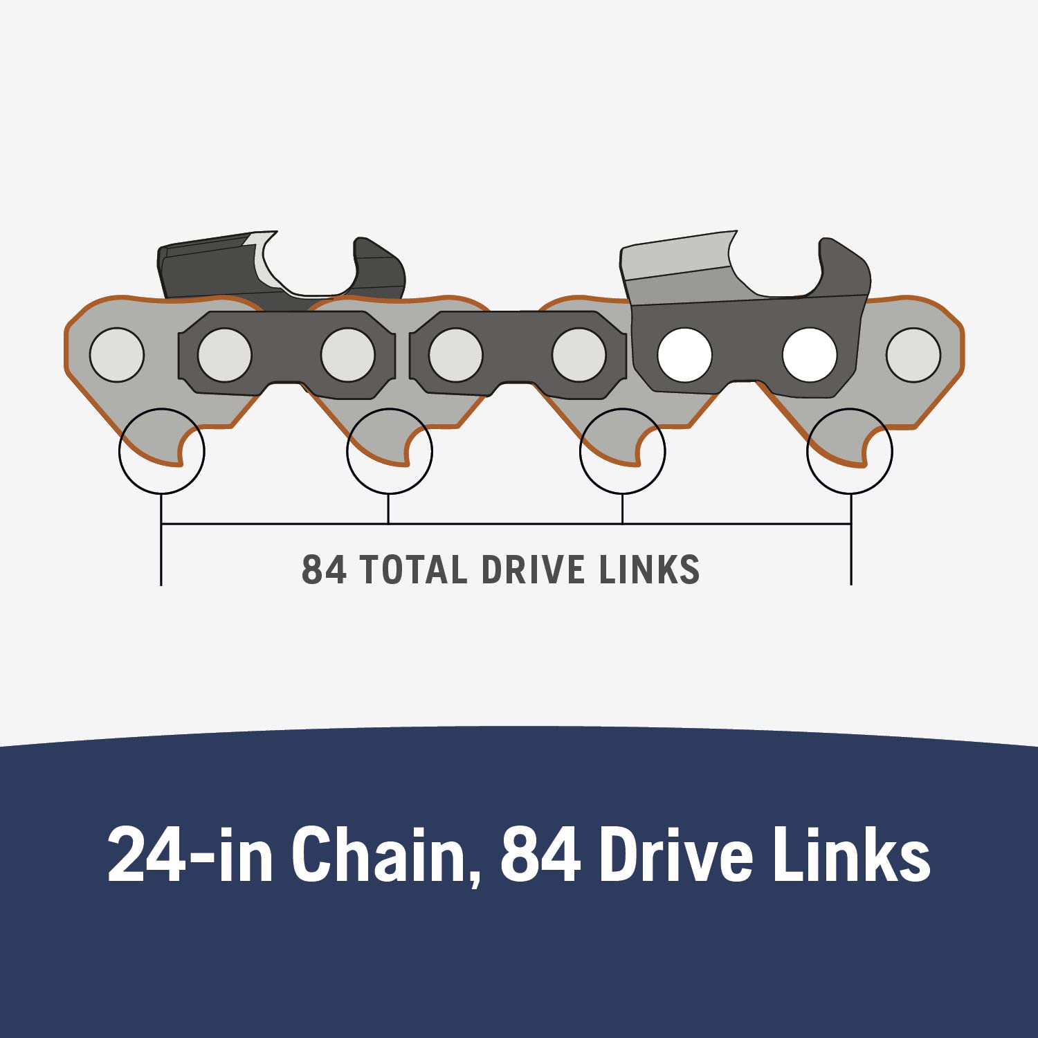 Husqvarna S83G chainsaw chain installed on a chainsaw