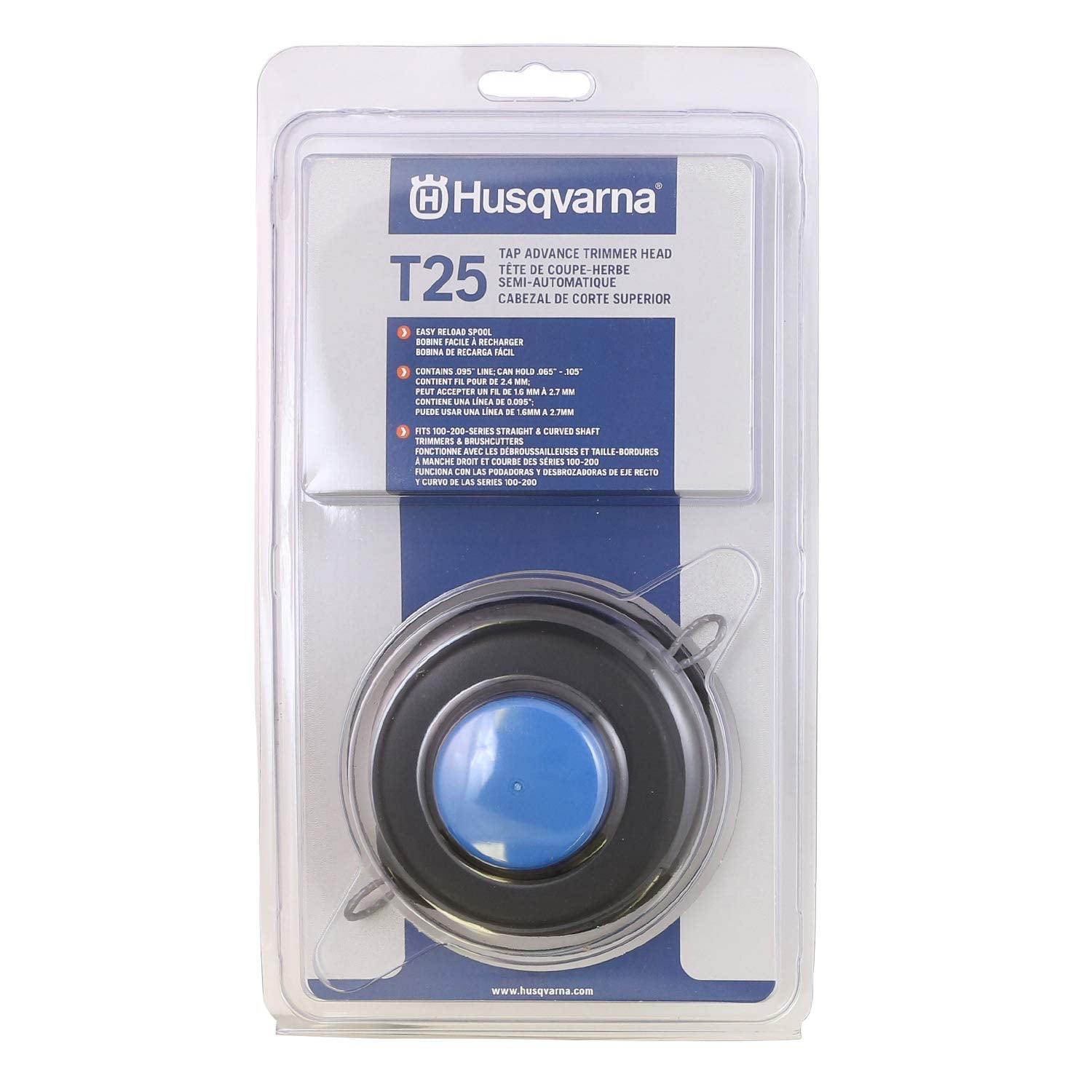Husqvarna T25 String Trimmer Head front view with spool
