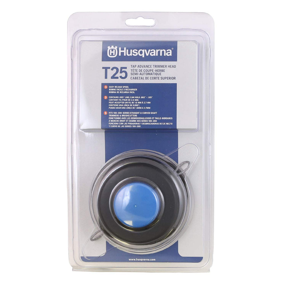 Husqvarna T25 String Trimmer Head front view with spool