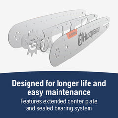 Husqvarna X-Force Chainsaw Bar orange and gray colour scheme