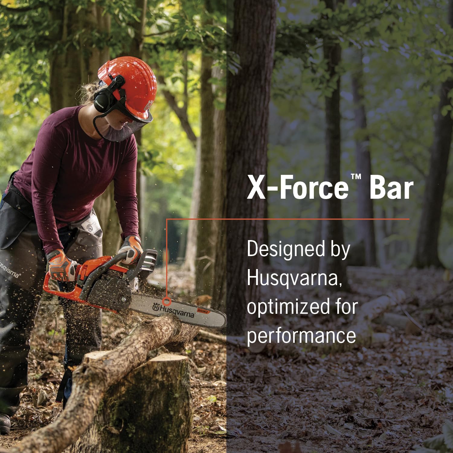 Husqvarna X-Force Chainsaw Bar rear view highlighting drive links