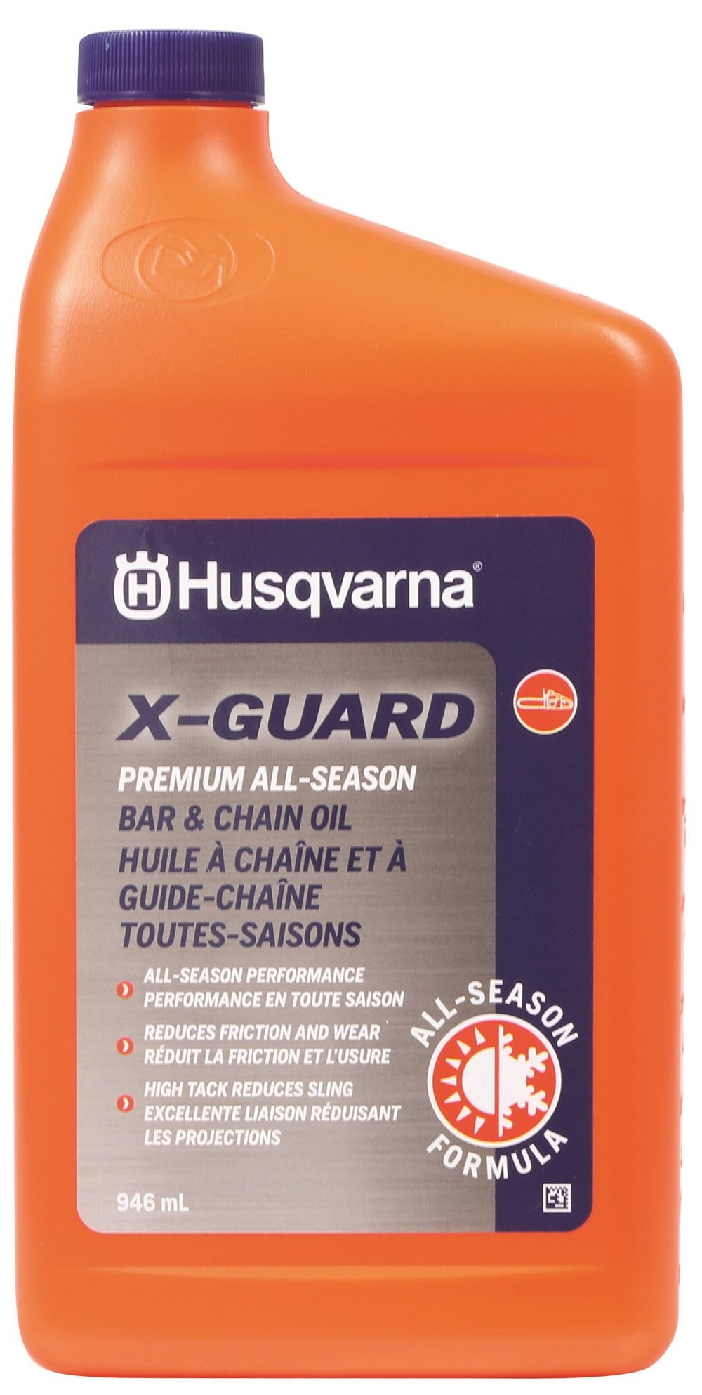 Husqvarna X-GUARD Bar & Chain Oil, 2.4 L grey bottle front view