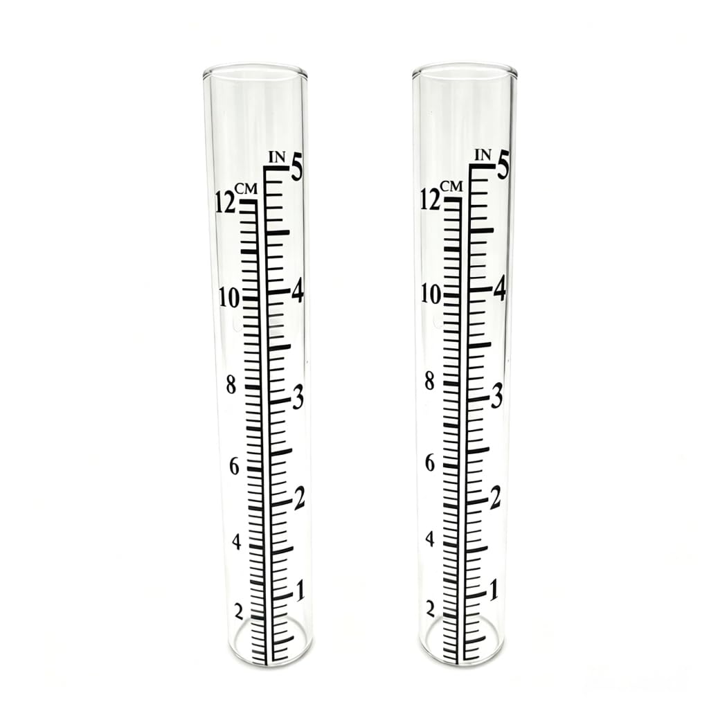 HUTNUOY 5-inch rain gauge replacement tube glass front view