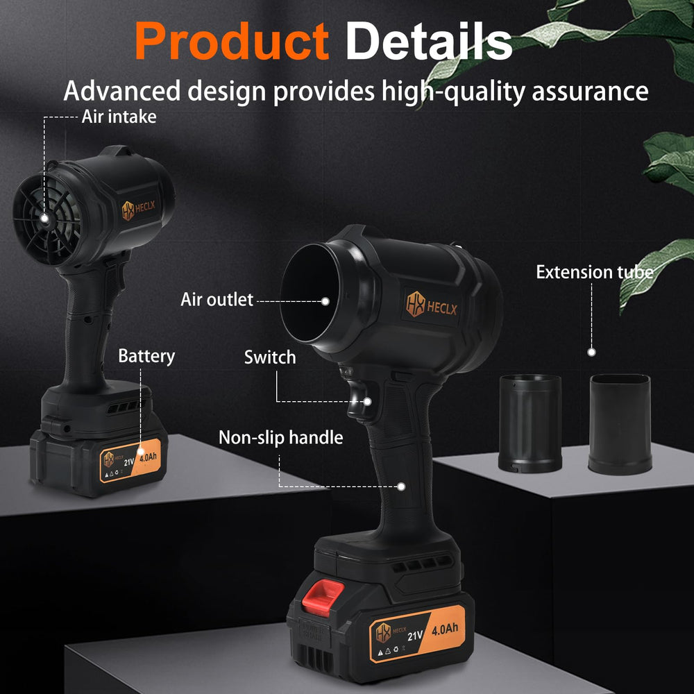 HX HECLX cordless leaf blower displaying lightweight design