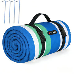 HX&OD Outdoor Picnic Blanket 80''x60'' in green and white front view