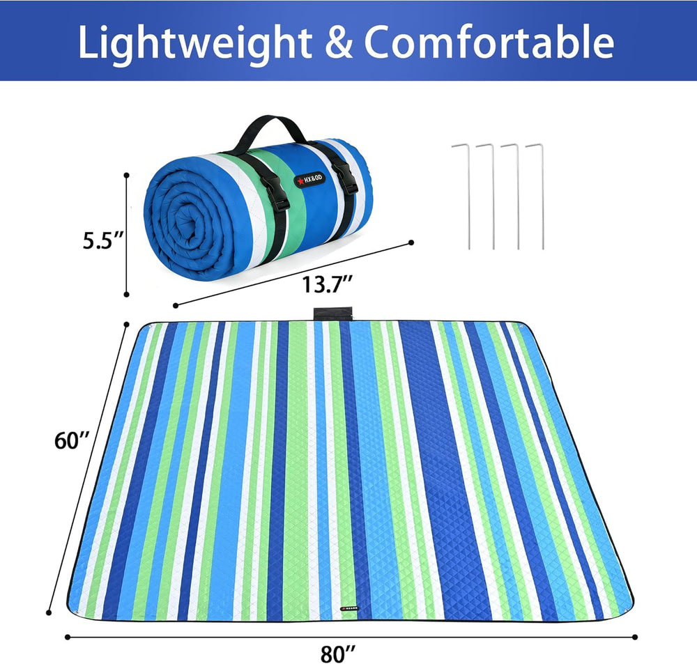 HX&OD Outdoor Picnic Blanket folded size 12''L x 4''W x 4''H
