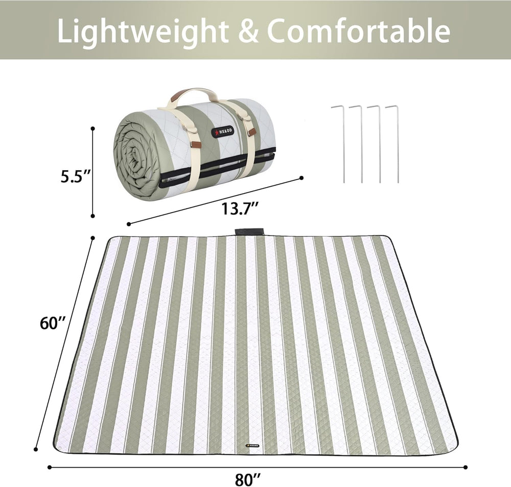 HX&OD Outdoor Picnic Blanket folded size comparison