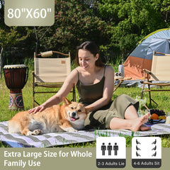 HX&OD Outdoor Picnic Blanket side view with carry strap
