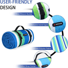 HX&OD Outdoor Picnic Blanket waterproof backing close-up