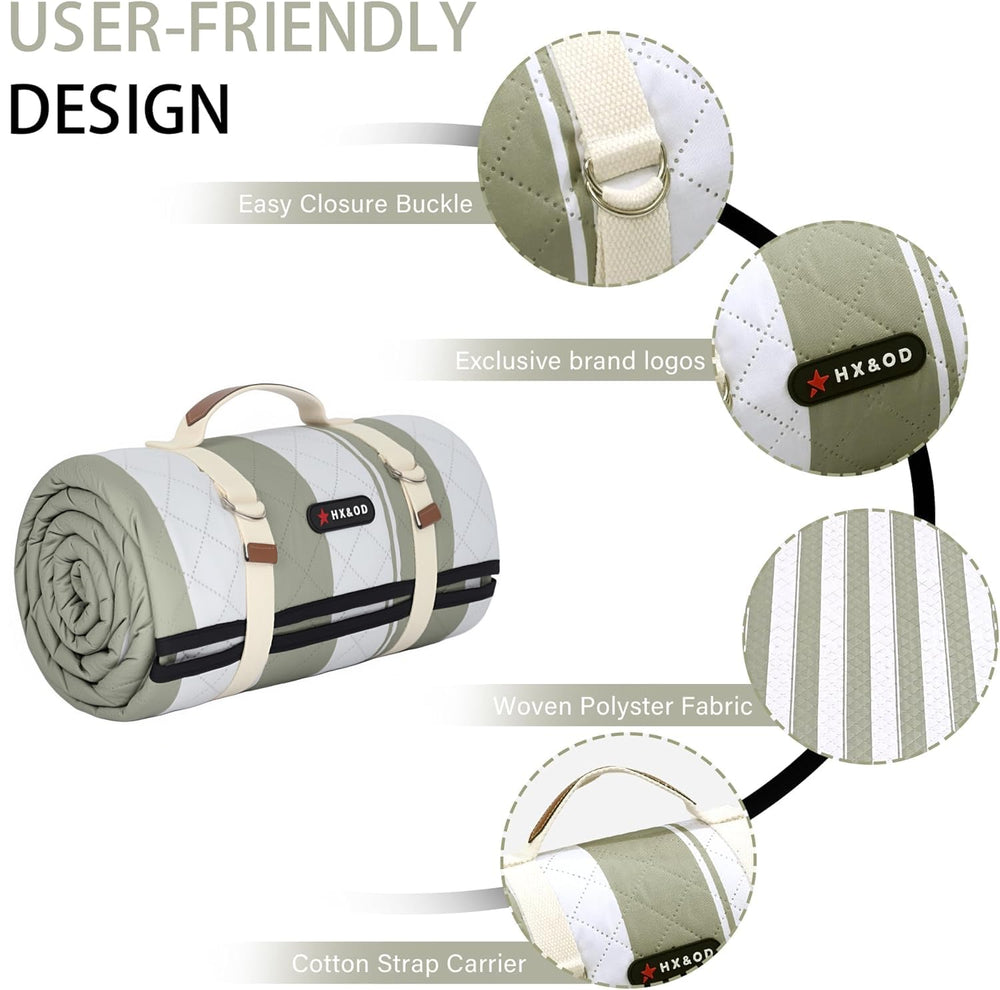 HX&OD Outdoor Picnic Blanket with ground spikes