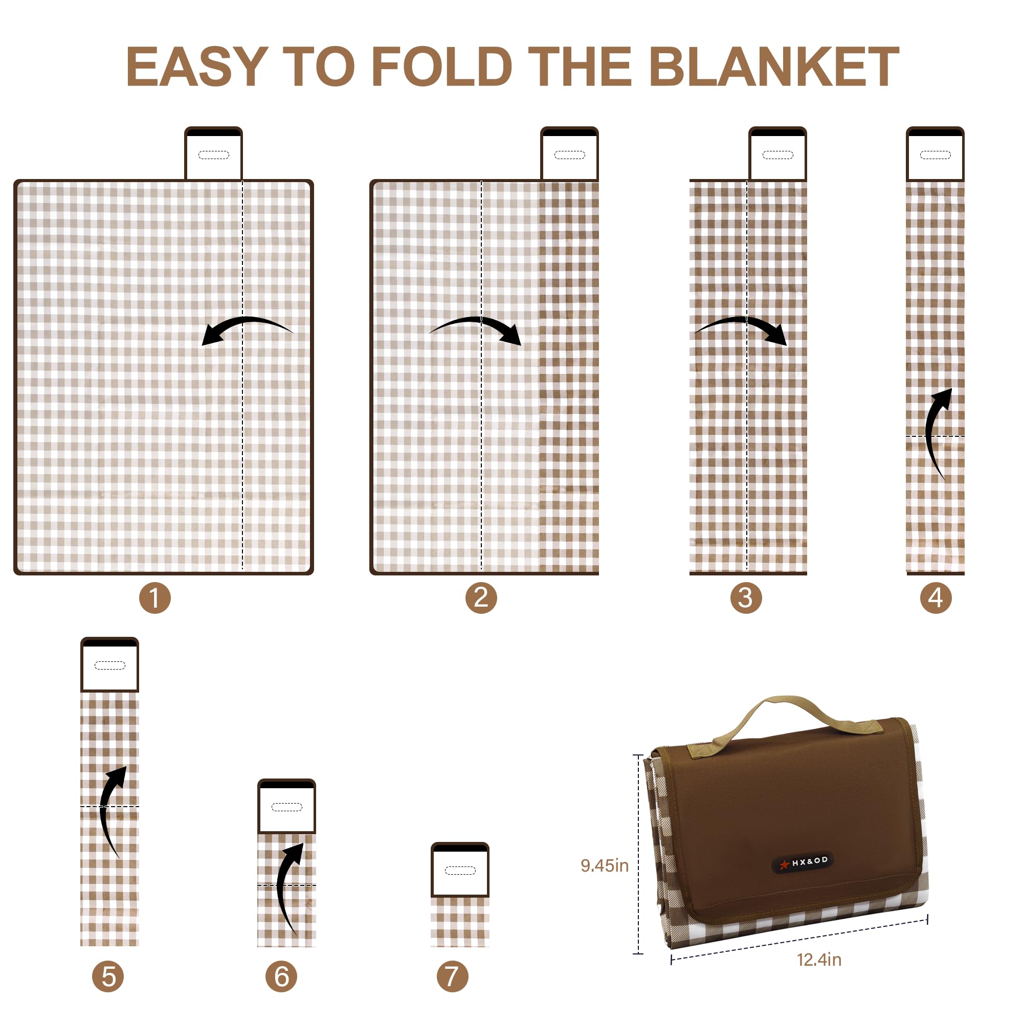 HX&OD picnic blanket easy to clean with towel