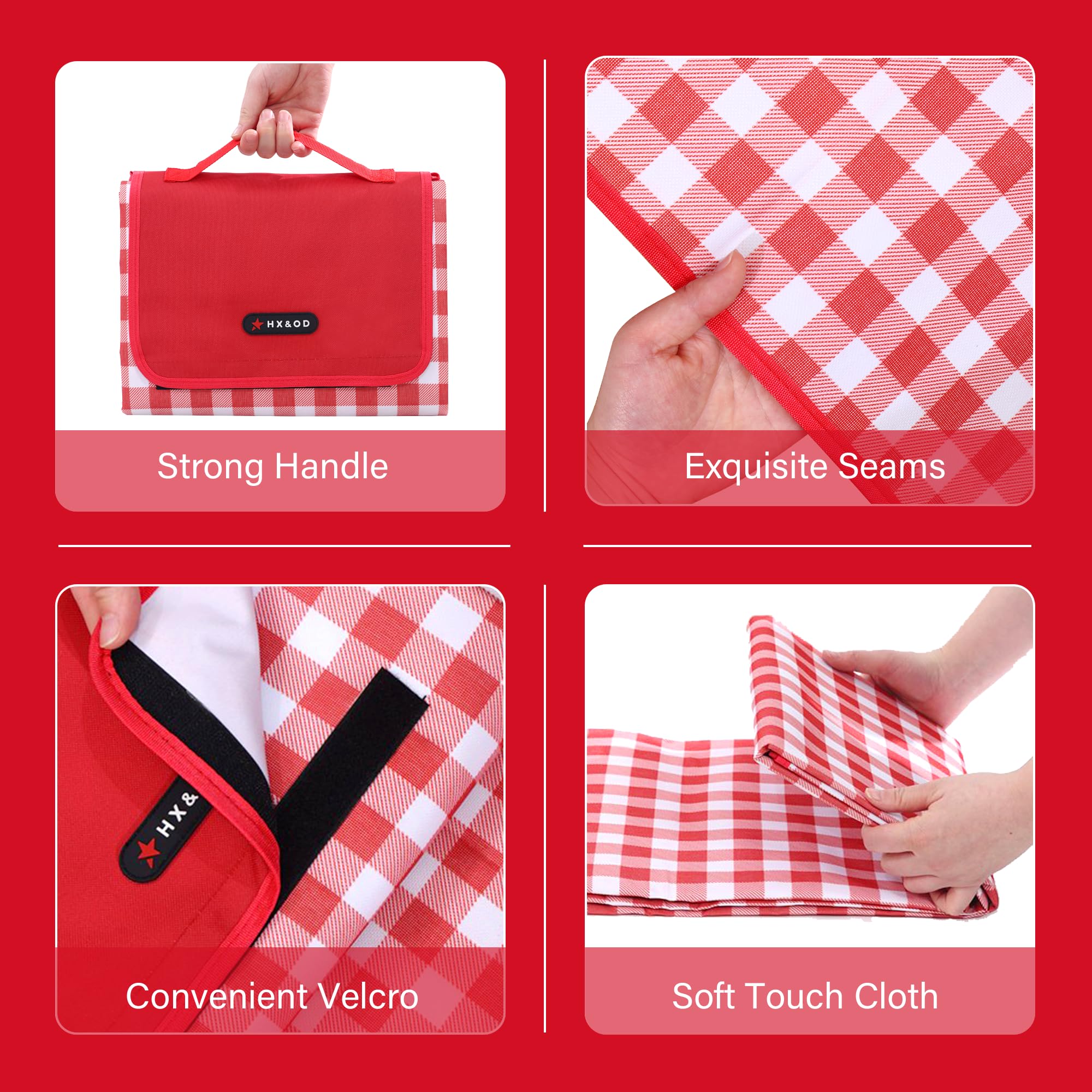 HX&OD Picnic Blanket folded size comparison with a book