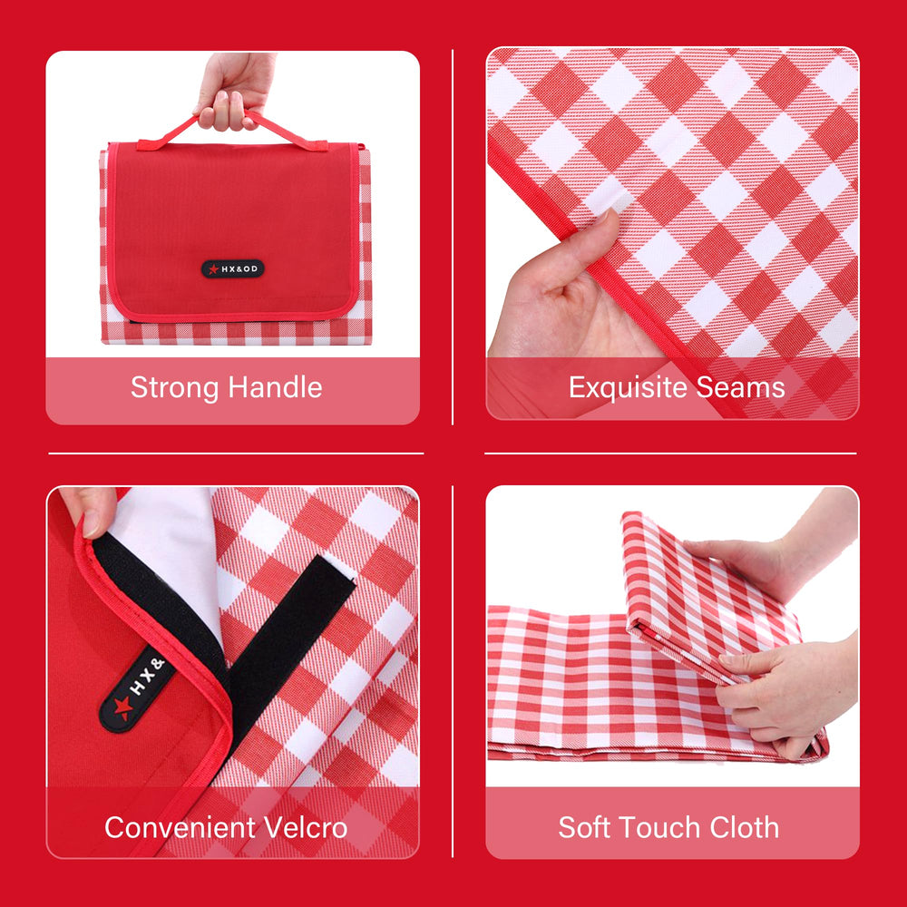 HX&OD Picnic Blanket folded size comparison with a book
