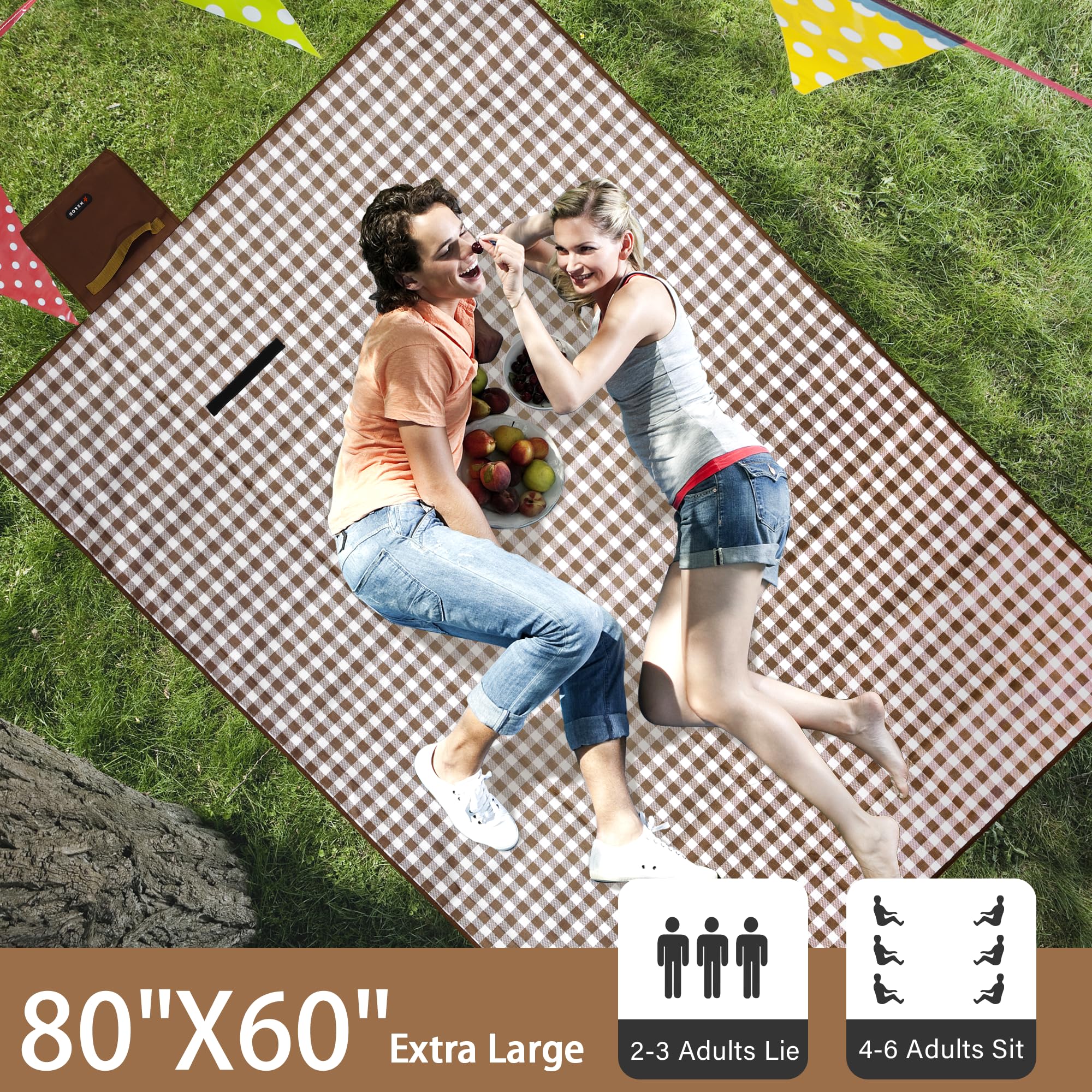 HX&OD picnic blanket folded to 12"x9" size