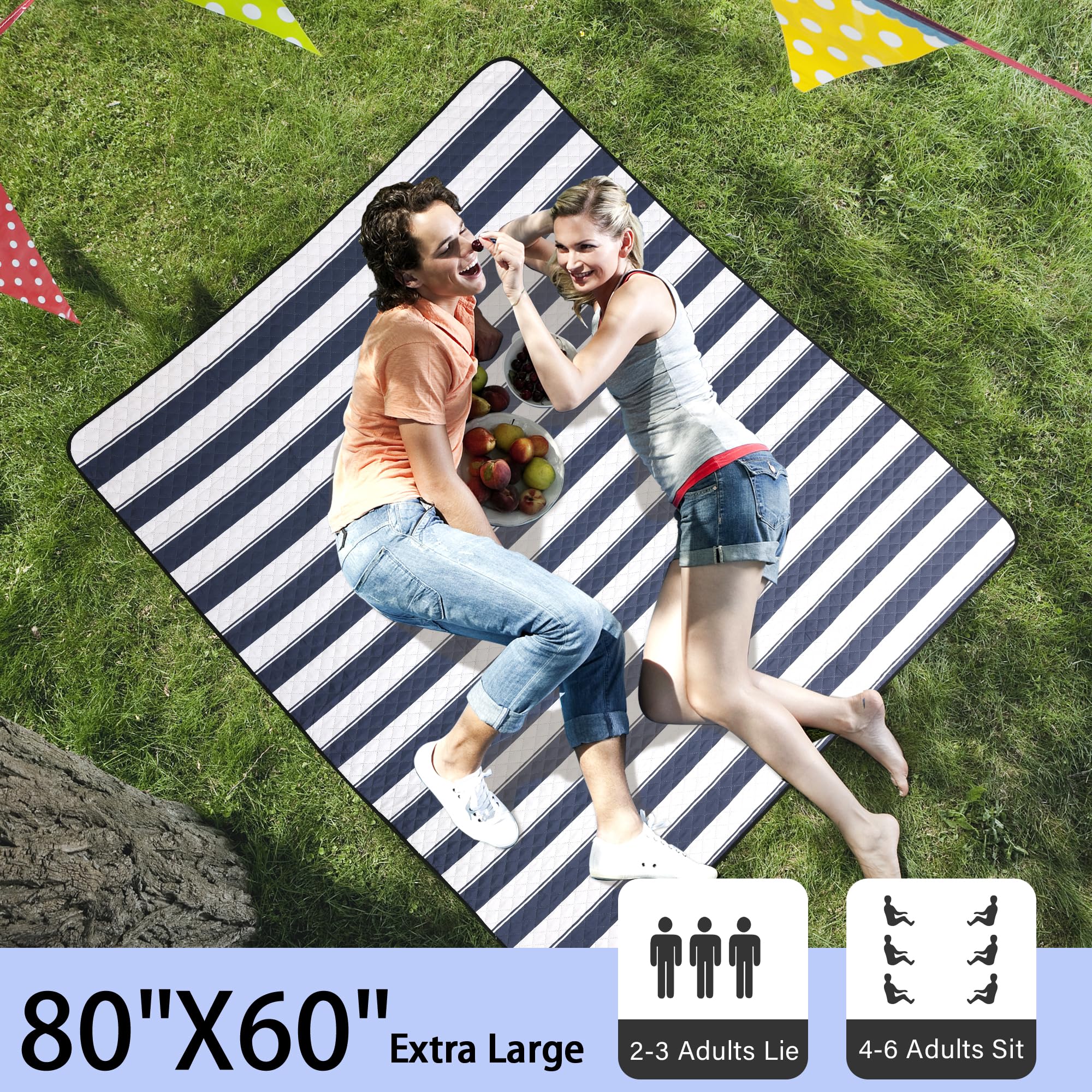 HX&OD picnic blanket folded with carry strap