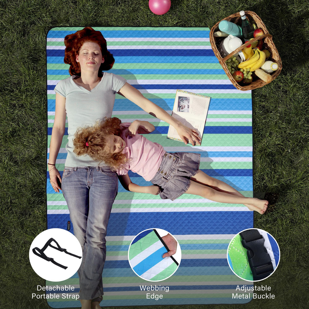 HX&OD picnic blanket laid out for a picnic