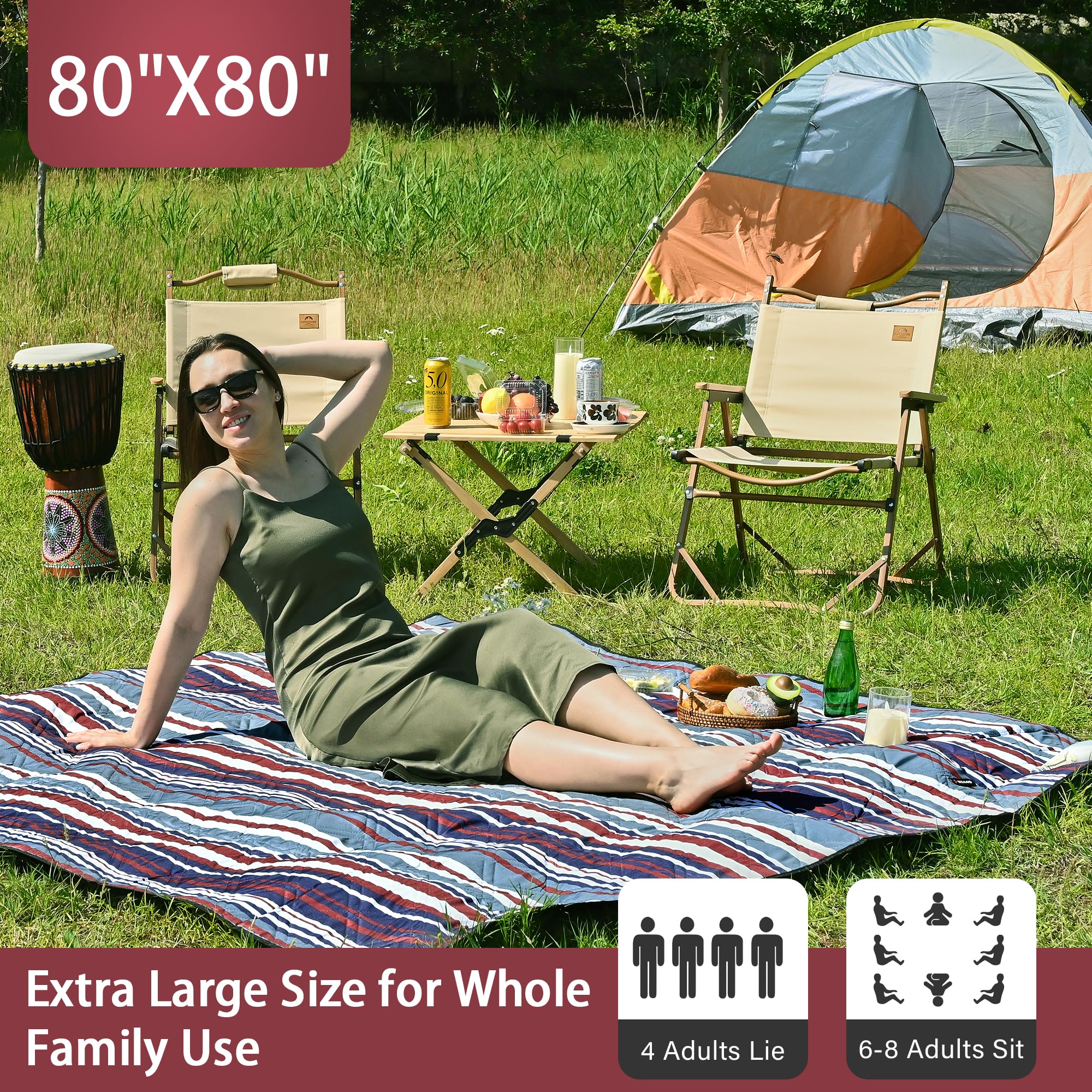 HX&OD Picnic Blanket laid out in a park