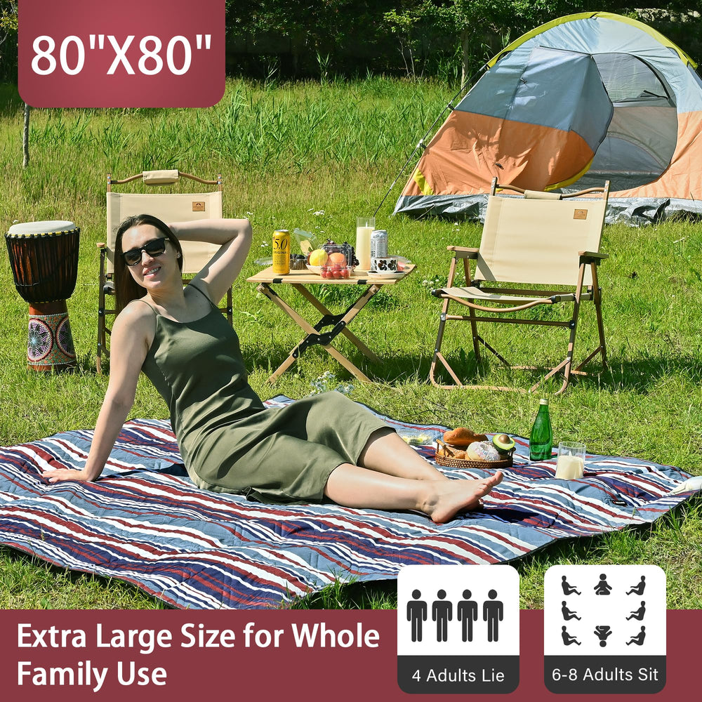 HX&OD Picnic Blanket laid out in a park