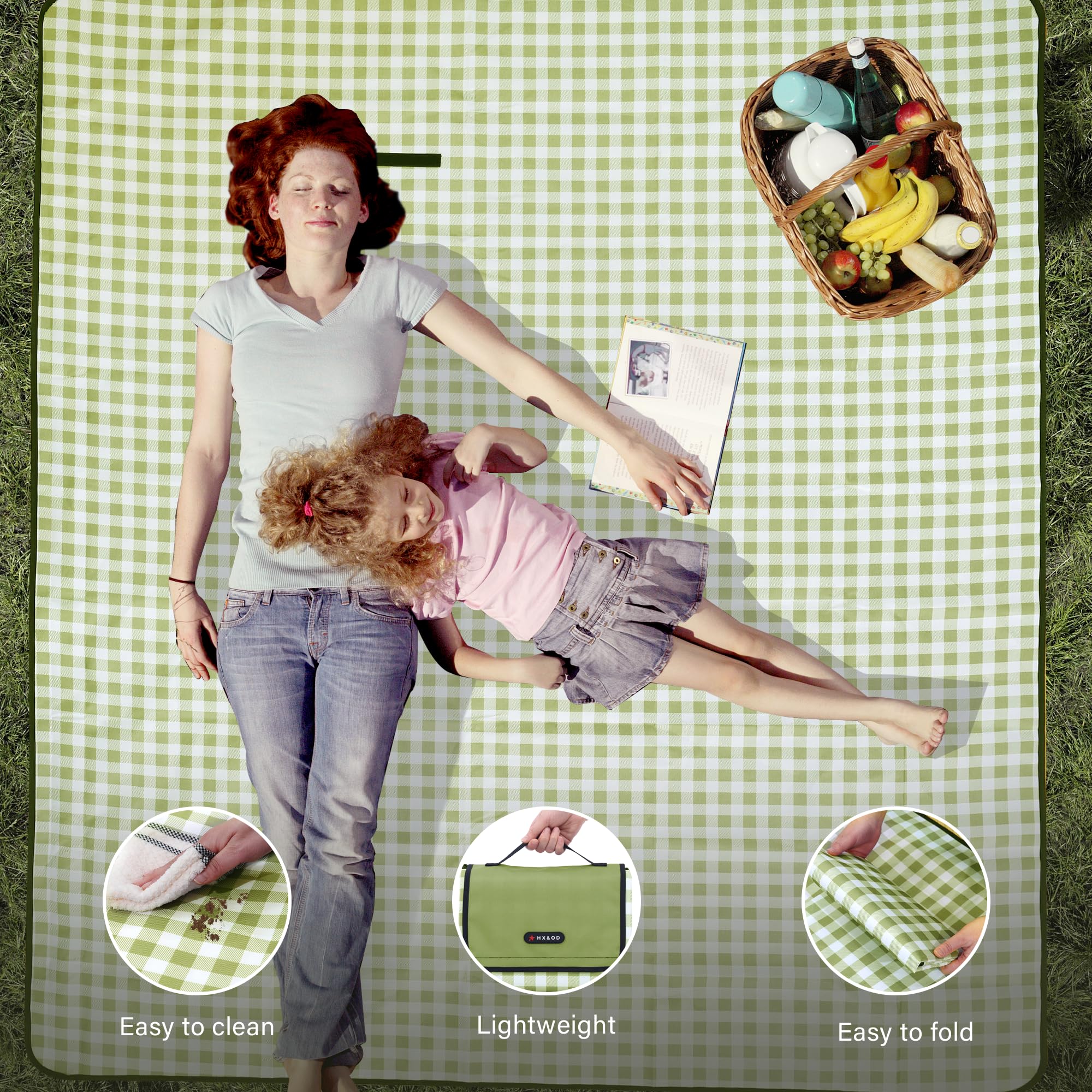 HX&OD Picnic Blanket laid out in a park